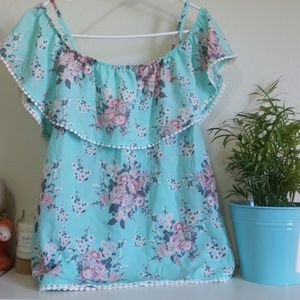 Floral Off the shoulder Ruffle top